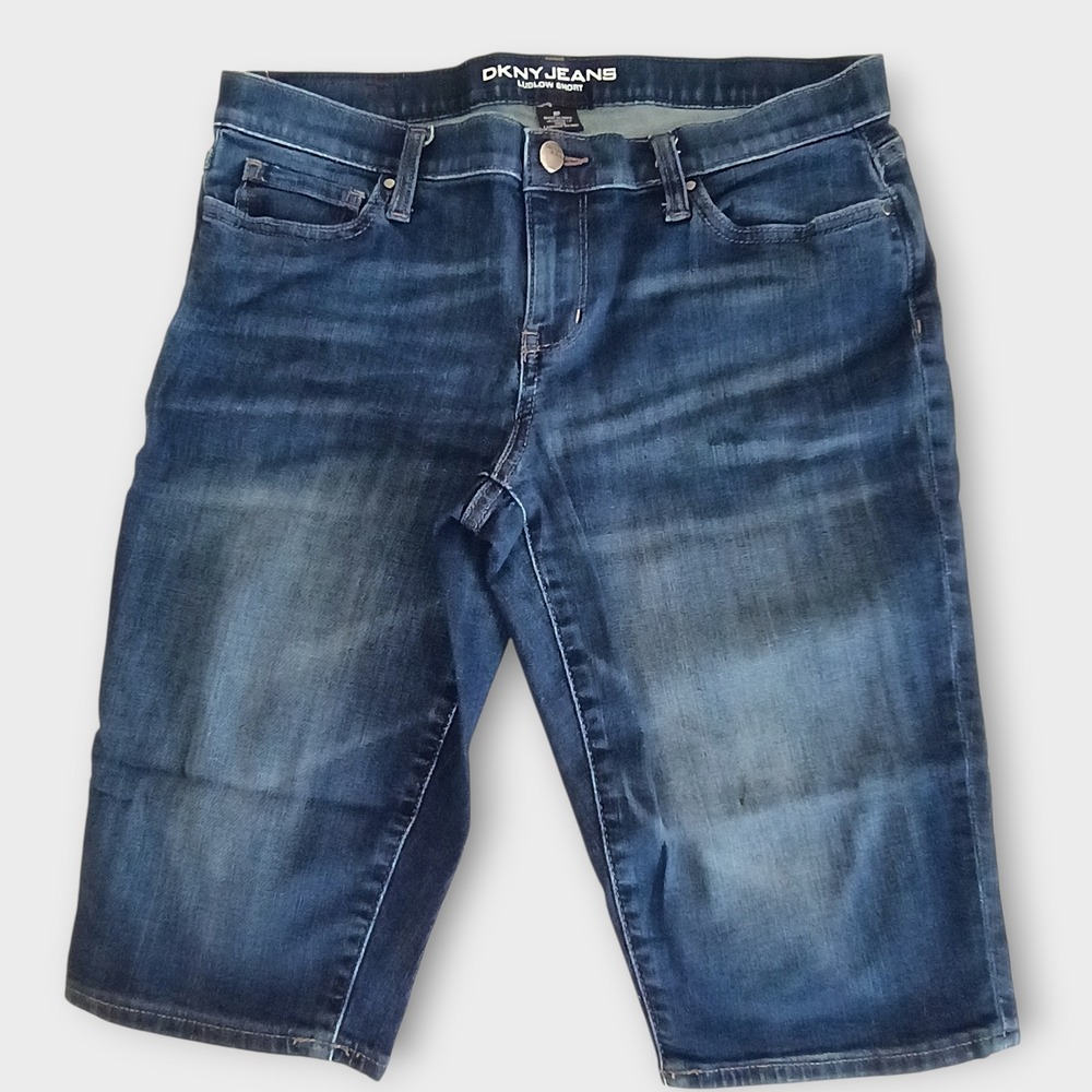 DKNY Jeans Womens Ludlow Short Denim Capri Shorts Size 8P Blue‎ Wash